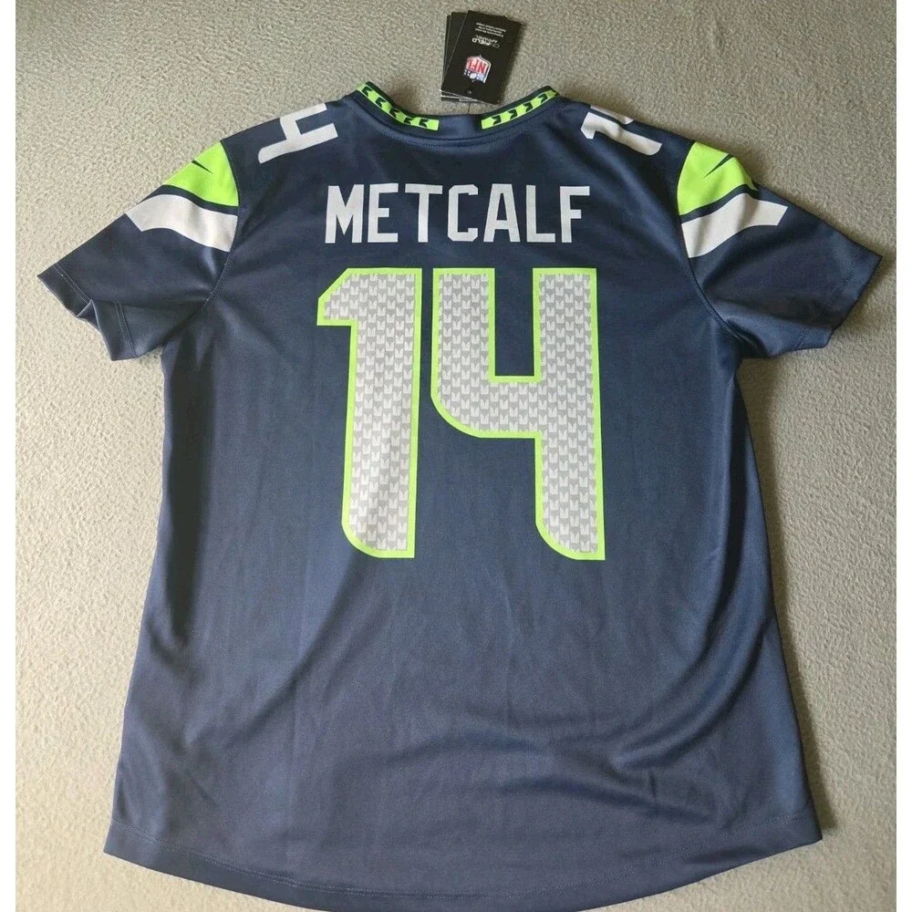 Seattle Seahawks DK Metcalf #14 Nike NFL On Field Home Jersey Boys Medium 12 NEW